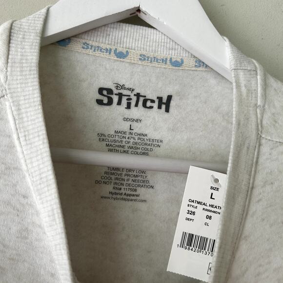 Disney Stitch Crewneck Pullover Sweatshirt Size L NWT Unisex Holiday Winter Sled - Picture 4 of 5